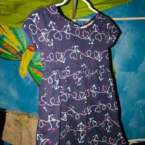 Anchors and Hearts Dress in Navy Blue-3T